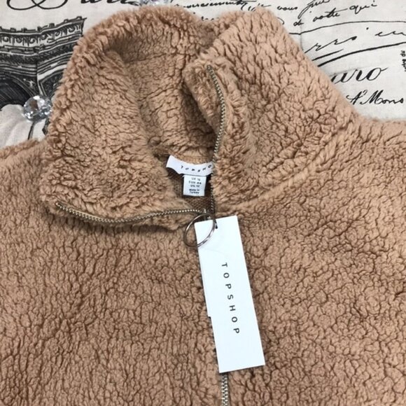 Topshop Zip Flannel Sweatshirt - Picture 3 of 3